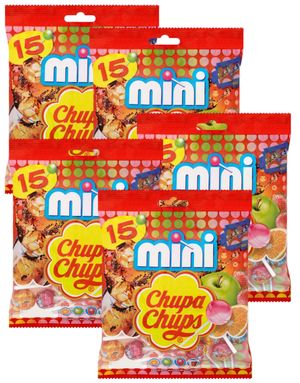 12 stk Poser med Chupa Chups Mini Lollies 72g - Hel Eske 864 gram