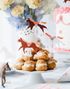 6 stk Kaketopper med Hester 13 cm - Flowers & Horses Party