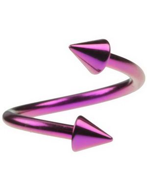 Curve Lilla Øyenbrynspiercing med Spike Kuler - 1.2 x 10 mm