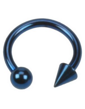 Rund med Ball & Spike - 1.2 x 8 mm Blå Øyenbrynspiercing