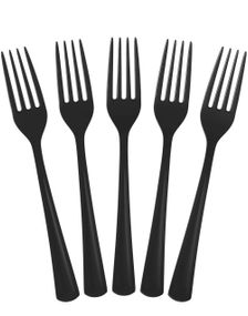 50 stk Svarte Heavy Duty Gjenbrukbare Plastgafler