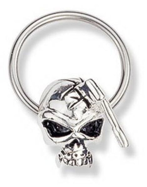 Skull with Ax - 1.6 x 14 mm BCR Piercing