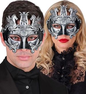 Sølvfarget Øyemaske Gresk/Romersk
