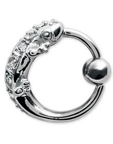 Reptile BCR Piercing med Klare Stener - 1.6 x 12 mm