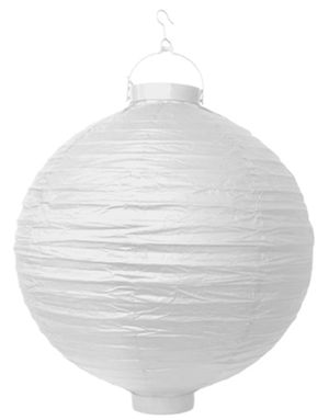 Hvit Lanterne med LED-Lys 20 cm