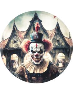 10 stk Killer Clown Papptallerkener  23 cm