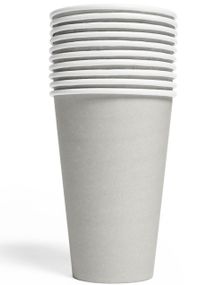 10 stk Sølvfargede Pappkrus 350 ml