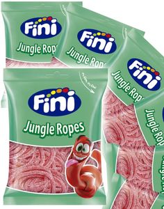 12 stk Fini Jungle Ropes - Korte Sukrede Jordbærsnører - Hel Eske 960 gram