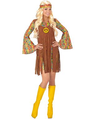 Flower Power Babe - Hippiekostyme til Dame