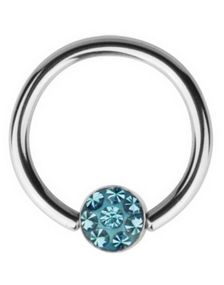 BCR Piercing with Sprakling Turquoise Stone