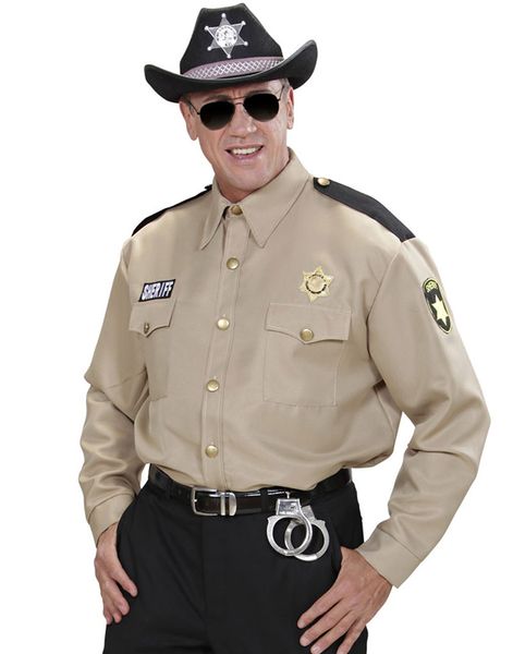 Beige Sheriff Kostymeskjorte