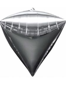 3 stk Sølvfarget Metallisk Diamondz Folieballong 50x38 cm