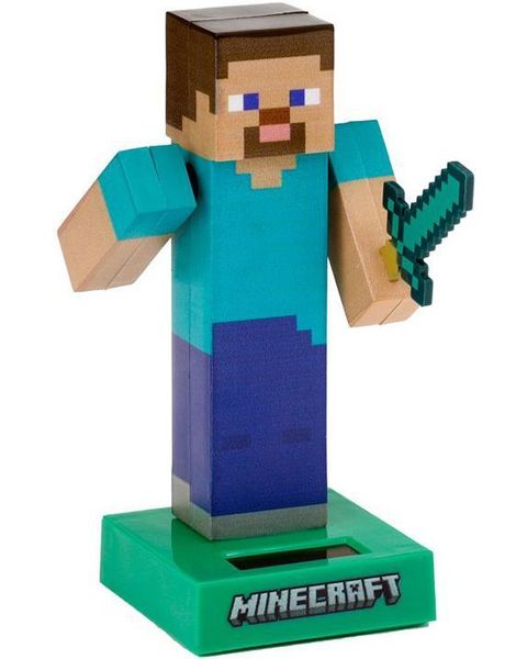 Minecraft Steve - Dansende Solcellefigur 12,5 cm
