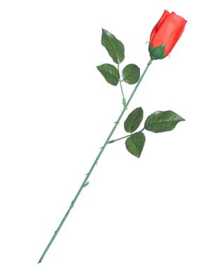 Rød Langstilket Rose - Dekorasjon/Kostyme Tilbehør