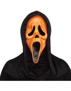 Lisensiert Skrik Maske - Fluorescerende Oransje