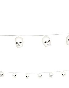 Batteridrevet Lyslenke med 12 Artige Hodeskaller og LED-Lys 170 cm