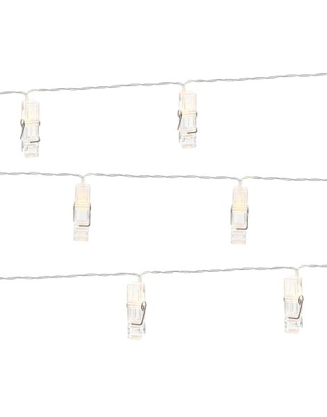 Lyslenke med 10 LED Klyper 140 cm