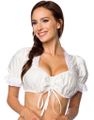 Kort Oktoberfestbluse i Hvit med Snøring