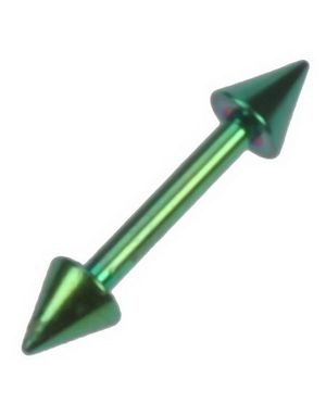 Rett Grønn Øyenbrynspiercing med Spikes - 1,2 x 8 mm