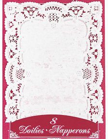 8 stk Firkantede Hvite Fatpapir/Kakeservietter 25,4x36,8 cm