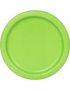 16 stk Limegrønne Papptallerkener 22 cm
