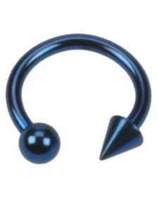 Rund med Ball & Spike - 1.2 x 8 mm Blå Øyenbrynspiercing
