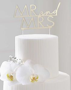Mr and Mrs - Akrylisk Gullfarget Kaketopper 14,5x15,8 cm - Modern Luxe