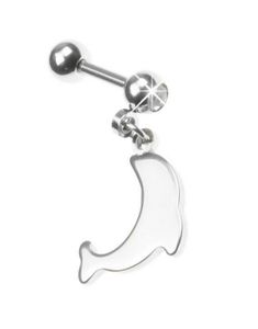 Tragus/Helix med Hengende Delfin & Klar Sten