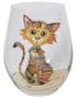 Bug Art - Hvit Fotløst Kimba Kitten Katt - Vinglass/Ginglass/Stemless