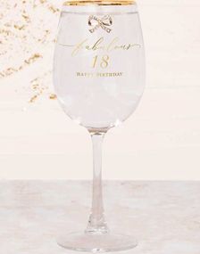 Fabulous 18 - Vinglass med Gullfarget skrift