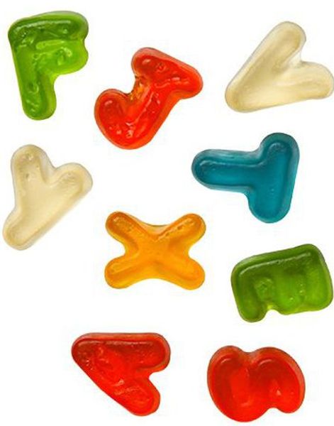 1 kg Jellioo Gummy Alphabet - Forskjellige Fargede og Bokstavformede Vingummibiter