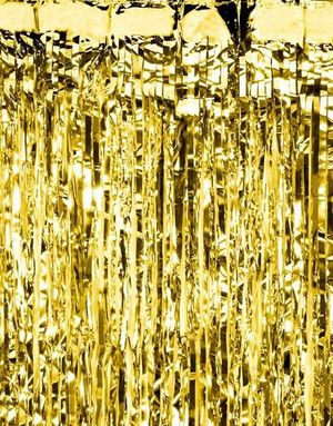 Metallisk Gullfarget Partygardin/Glittergardin 200x100 cm