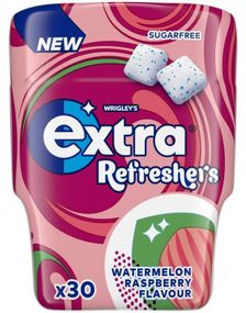 Extra Refreshers Vannmelon og Bringebær Tyggegummi Boks 67g