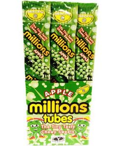 12 stk Millions Godteri-Tube med Eplesmak - Hel Eske