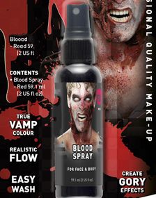 Rød Blodspray for Kropp og Ansikt 59 ml