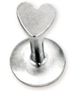 Labret med Hjerteformet Kule - 1.2 x 8 mm
