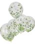 5 stk 30 cm Klare Ballonger med Bladkonfetti - Let's Go Wild