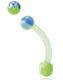Flames in Blue and Green - 1.2 x 8 mm Øyenbrynspiercing