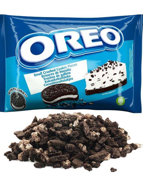 Oreo Crushed Cookie Crumbs Creme - Pose med Knuste Oreobiter med Vaniljekrem 400 gram