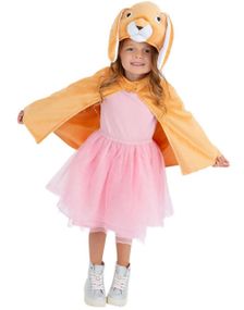 Beige Plysj Kaninkappe med Hette til Barn 4-8 ÅR