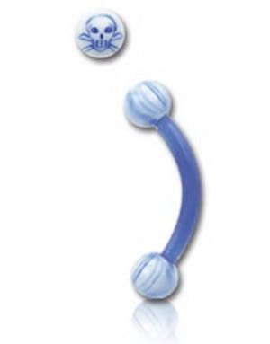 Skull Blue - 1.2 x 8 mm Øyenbrynspiercing