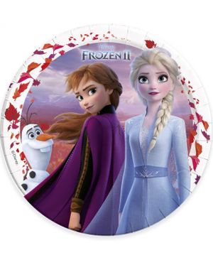 8 stk Papptallerkener 23 cm - Frost 2 - Disney Frozen 2