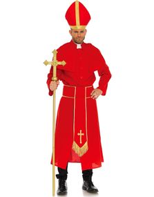 Rødt Kardinal Kostyme - Onesize L/XL