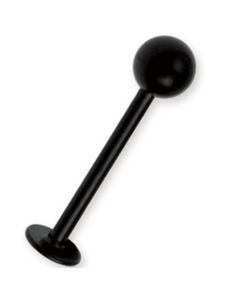 Svart PVD Labret med Rund Kule