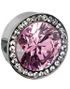 Piercing Plugg med Rosa Diamant Rammet med Klare Stener
