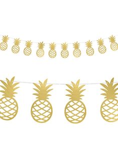 Gullfarget Ananas Girlander 2 meter - Aloha Tropical