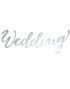 Wedding - Sølvfarget Bokstavbanner med Tråd 44 cm