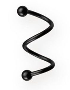 Dual Curve 1.2 x 14 mm - Svart Øyenbrynspiercing