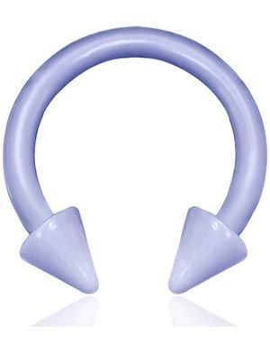 Rund Lilla Øyenbrynspiercing med Spike Kuler - 1.2 x 8 mm