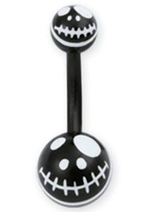 Jack Skellington Head Navlepiercing i Svart og Hvit